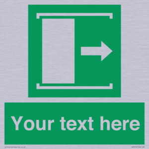 Custom sign safe condition Door slides right to open